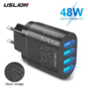 USLION USB 4-портово Зарядно устройство 3A Quick Charge 3.0 48W