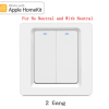 Homekit WiFi Интелигентен Стенен ключ Без/С Неутрален проводник Дистанционно управление Работа с Apple HomeKit Siri Voice 2 бутона