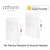 ATHOM Homekit Интелигентен Стенен Превключвател за осветление с два бутона EU Стандарт
